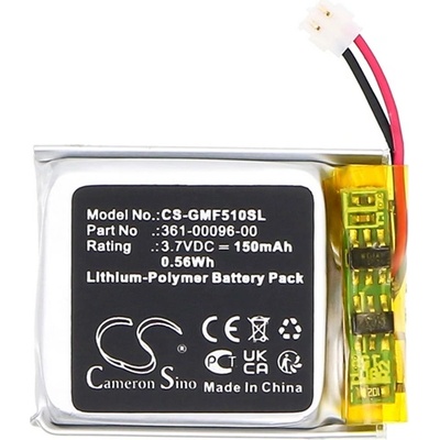 Cameron Sino Garmin Fenix 5S / Fenix 5S Plus CAMERON SINO Li-Polymer батерия 3.7V / 150mAh, съвместима с Garmin 361-00096-00, ЧЕРНА CS-GMF510SL (CS-GMF510SL)
