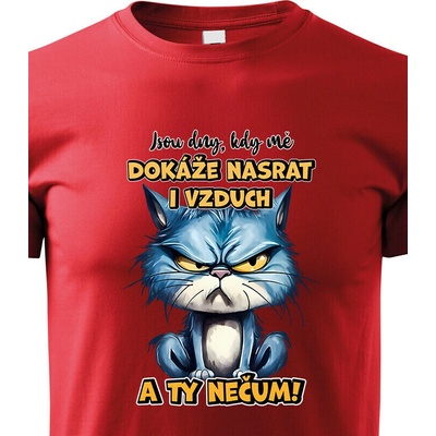 Dětské tričko KočkaJsou dny kdy mě dokáže nasrat i vzduch a ty nečum Červená