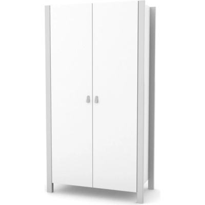 Veres Двукрилен гардероб Монако Бял-Сиво