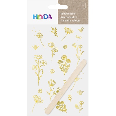 Heyda Propisot zlatý 10x19 cm Luční květy