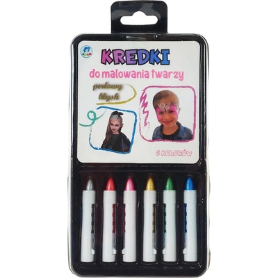 Perleťové ceruzky na maľovanie na tvár pre deti sada 6 farieb
