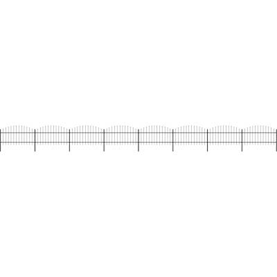 OMAXI Zahradní plot s kopím nahoře ocelový 1339 x 125 cm černý 714578