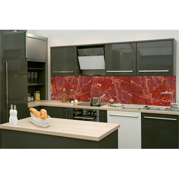 DIMEX ART s. r. o Фототапет за кухня - текстура от червен мрамор 260 x 60 см