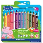 STAEDTLER Комплект цветни моливи, шестоъгълни, джъмбо, STAEDTLER Noris junior 140", прасето Пепа, 12 цвята (140 C12 L1)
