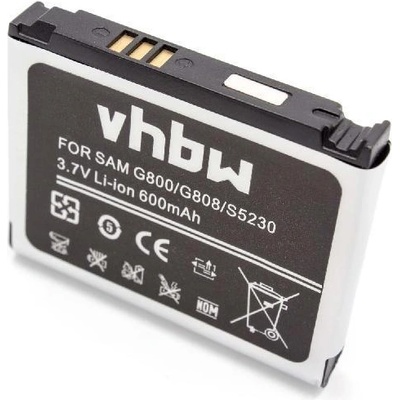 VHBW Батерия за Samsung SGH-L870 / SGH-G800 / SGH-I200, 600 mAh (106171100)