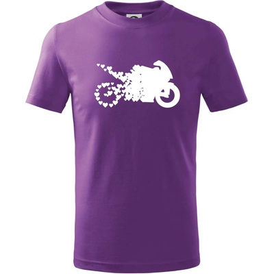 Moto love tričko detské fialová