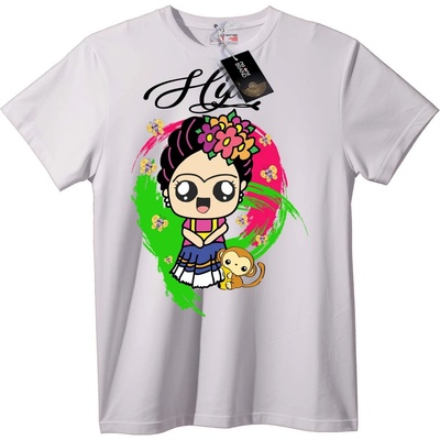 NOONEBRAND Тениска Frida Kahlo карикатура - 6XL, Black