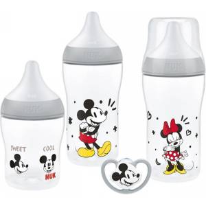 Nuk Подаръчен комплект NUK Perfect Match - Temperature Control, РР шишета, 0-6 м, Мики Маус (10225355) - ozone