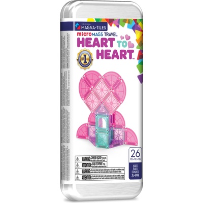 MAGNA-TILES Magnetická stavebnica microMAGS Heart to Heart Travel Set 26 ks