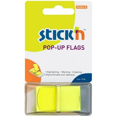 Stick`n Stick'n Самозалепващи се индекси, PVC, 45 x 25 mm, жълти, 50 (1040160030)