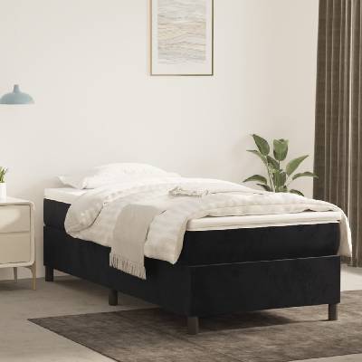 Petrashop 3144647 boxspring postel s matrací černá samet