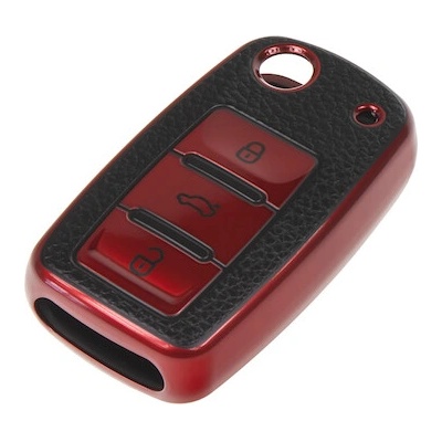 TPU obal pro klíč Škoda, VW, Seat, červený, 484VW105R