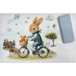 Bambino Casa Муселинови пелени Bambino Casa - Blu Rabbit Bicycle, 2 броя, 80 х 80 cm (3930) - ozone