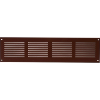 Ventishop KVMh 400x100 kovová hranatá větrací mřížka se síťkou, hnědá