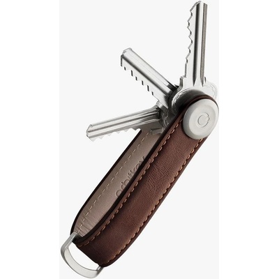 Klíčenka ORBITKEY Kožená 2.0 Leather – Tmavě hnědá
