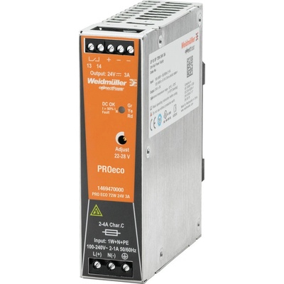 Elektrické napájení Weidmüller PRO ECO 72W 24V 3A (1469470000)