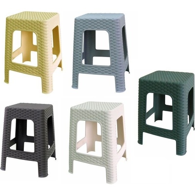 MEGA PLAST Umělý taburet ratan, 45 x 35,5 x 35,5 cm - hnědý