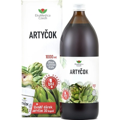 EkoMedica Czech Artyčok 99,8 % šťáva z artyčoku 1000 ml