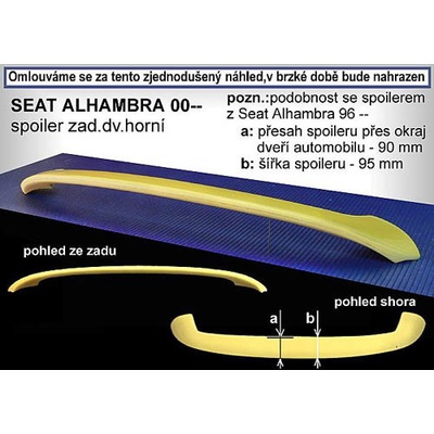 Spoiler zadných dverí horný SEAT Alhambra 2000