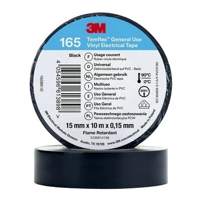 3M Temflex 165 izolačná páska 15 mm x 10 m čierná