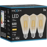 Mexen Vintis 3x LED filament крушка E27, ST64, 6W, Топло - 2700K, 600 lm, кехлибар - L152-E27-0627-50x03 (L152-E27-0627-50x03)