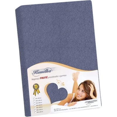 Bellatex Froté prostěradlo modré šedé 90x200x40
