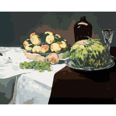Zuty Malování Podle Čísel Zátiší S Melounem A Broskvemi Édouard Manet 80 x 100 Cm Plátno Rám