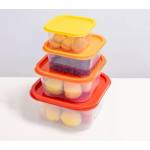 Sterk Plast РК Сет кутии / контейнери ДЪГА 4бр. гол. (Curcubeu 4 ) (392766)