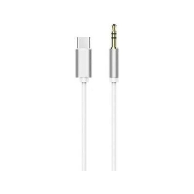 Adaptér HF/audio USB Typ C / 3,5mm jack 1metr barva bílá