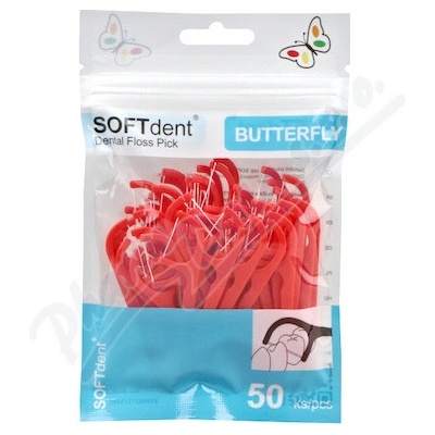 SOFTdent Butterfly dentální párátka s nití 50 ks