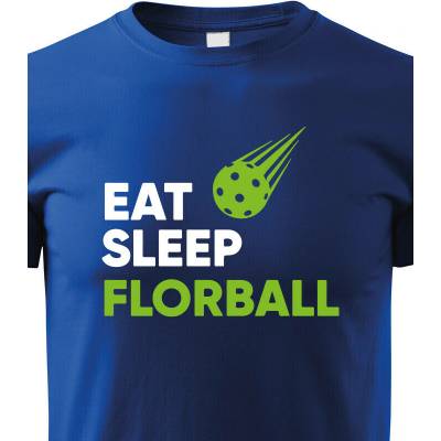 Dětské tričko s potiskem Eat sleep florbal ModráCanvas Dětské tričko Bezvatriko.cz 1379