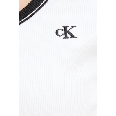 Calvin Klein Jeans тениска дамска от памук с еластан (LV047F247G)