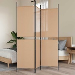 vidaXL 3-панелен параван Бежово 150 x 180 cm Текстил (42039215)