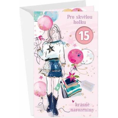 ARGUS Přání pro slečnu s výběrem roků SK- Dívka s balony 17-6077c