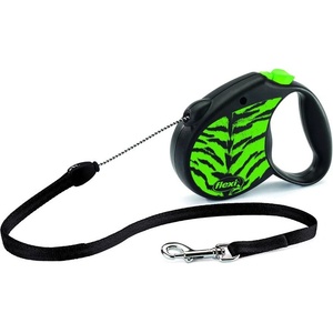 flexi Safari Tiger повод за куче S до 12 кг, 5 м въже - зелено