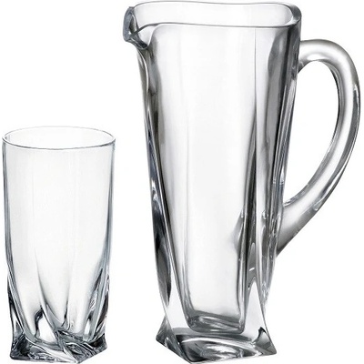 Crystal Bohemia Quadro set džbán a poháre 1 + 6