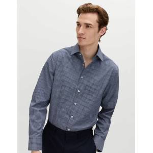 Marks & Spencer Риза класически крой, от памучна смес с безгладко покритие Marks & Spencer синьо Marks & Spencer | Sin | МЪЖЕ | 15.5