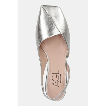 AGL Кожени балеринки AGL Rina Sling B в сребристо с отворена пета D550002PCFOILE0244 (D550002PCFOILE0244)