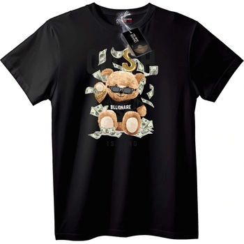 NOONEBRAND Тениска Милиардерска мечка с пари - L, Black