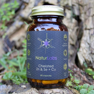 NaturLabs Zinok a Selén chelátové + Meď 60 kapsúl