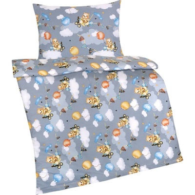 Bellatex obliečky Agáta Medvedík sivá 90 x 135 cm 45 x 60 cm