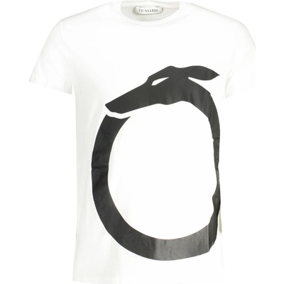 Trussardi Bílé triko s krátkým rukávem černá bílá