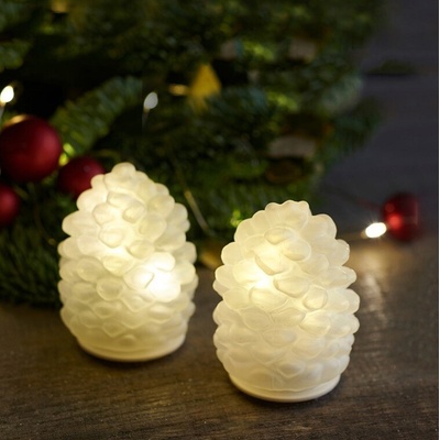 SIRIUS LED sklenená dekorácia šišky, sada 2 kusy, matné