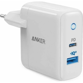 Anker Захранване за ел. мрежа с USB-A изход и USB-C (PD) изход (бял-сив) - Anker PowerPort PD+ 2 USB-C 33W Wall Charger (A2626LD1)