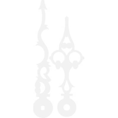 Kovové hodinové ručičky 006991 (58 mm, 42 mm) - bílé - E34.4998.006991