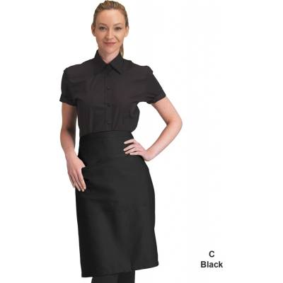 Denny´s Barevná zástěra do pasu s kapsou černá