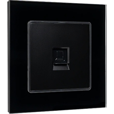 ELMARK ЕДИНИЧЕН lan КОНТАКТ СТЪКЛЕНА РАМКА ЧЕРЕН (195027/bl)