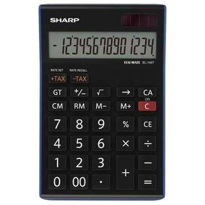 SHARP Kalkulačka, stolný, 14miestny displej, "EL-145TBL"