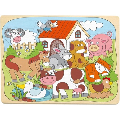 Woodyland Дървен пъзел с различни форми, Животните от фермата (91929)