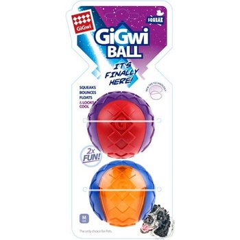 GiGwi Ball loptička M, 2ks / karta, pískajúce